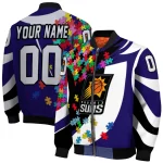 customized phoenix suns stars and stripes slashes purple bomber jacket best selling
