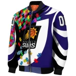 customized phoenix suns stars and stripes slashes purple bomber jacket best selling
