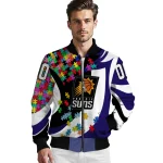 customized phoenix suns stars and stripes slashes purple bomber jacket best selling
