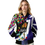 customized phoenix suns stars and stripes slashes purple bomber jacket best selling