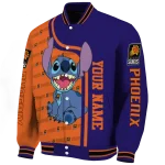 customized phoenix suns stitch laughing purple varsity jacket best selling