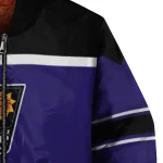 customized phoenix suns stripe statement purple black bomber jacket best selling