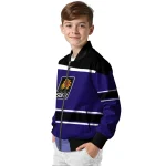 customized phoenix suns stripe statement purple black bomber jacket best selling