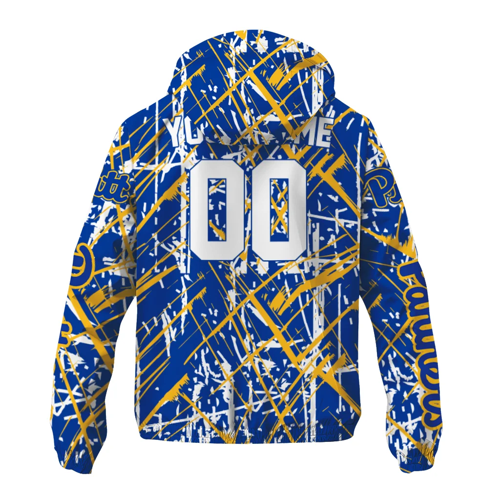 customized pittsburgh panthers brushstroke pattern royal blue windbreaker jacket fashion forward customized pittsburgh panthers brushstroke pattern royal blue windbreaker jacket fashion forward