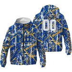 customized pittsburgh panthers brushstroke pattern royal blue windbreaker jacket best selling