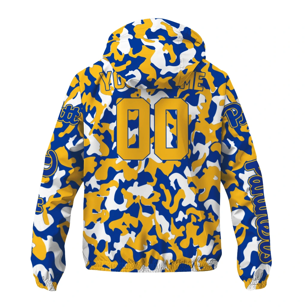 customized pittsburgh panthers camouflage mashup royal blue windbreaker jacket fashion forward customized pittsburgh panthers camouflage mashup royal blue windbreaker jacket fashion forward