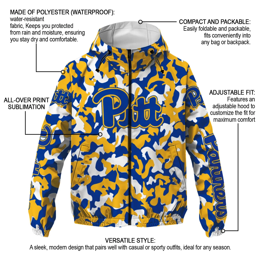 customized pittsburgh panthers camouflage mashup royal blue windbreaker jacket new arrival customized pittsburgh panthers camouflage mashup royal blue windbreaker jacket new arrival