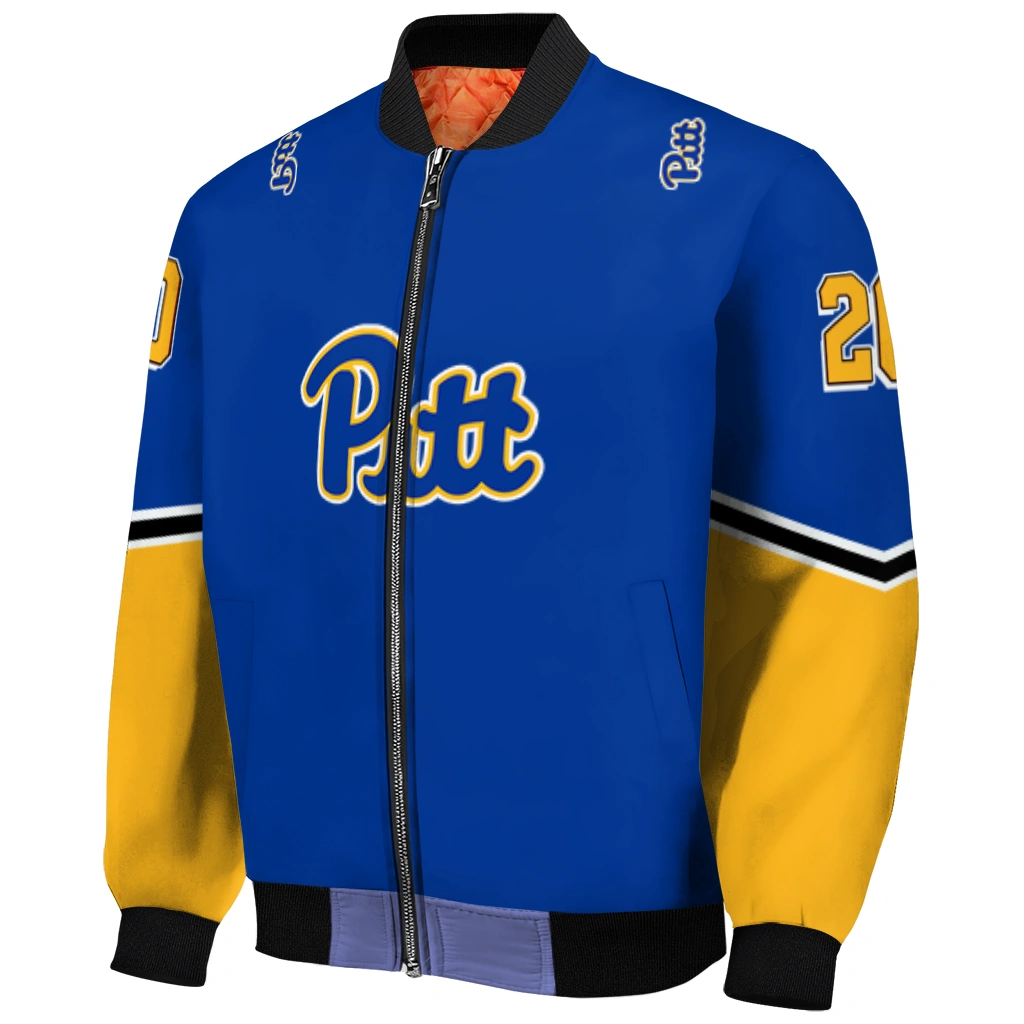customized pittsburgh panthers chevron style royal blue bomber jacket fashion forward customized pittsburgh panthers chevron style royal blue bomber jacket fashion forward
