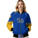 customized pittsburgh panthers chevron style royal blue bomber jacket best selling