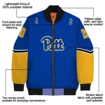 customized pittsburgh panthers chevron style royal blue bomber jacket best selling