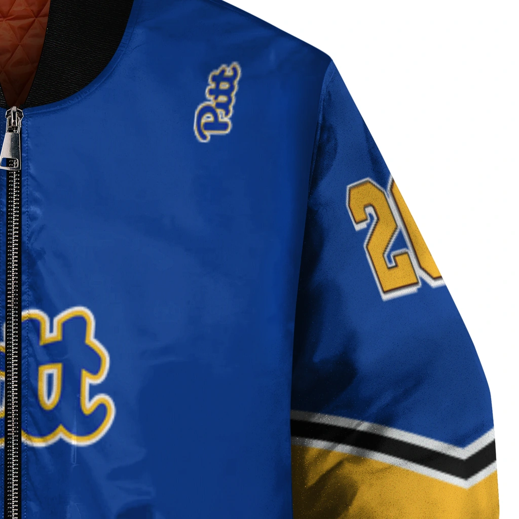 customized pittsburgh panthers chevron style royal blue bomber jacket premium grade customized pittsburgh panthers chevron style royal blue bomber jacket premium grade