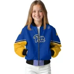 customized pittsburgh panthers chevron style royal blue bomber jacket best selling