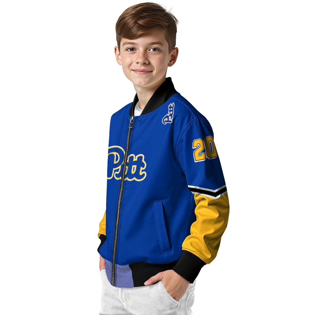 customized pittsburgh panthers chevron style royal blue bomber jacket trendy customized pittsburgh panthers chevron style royal blue bomber jacket trendy