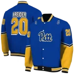 customized pittsburgh panthers chevron style royal blue varsity jacket best selling
