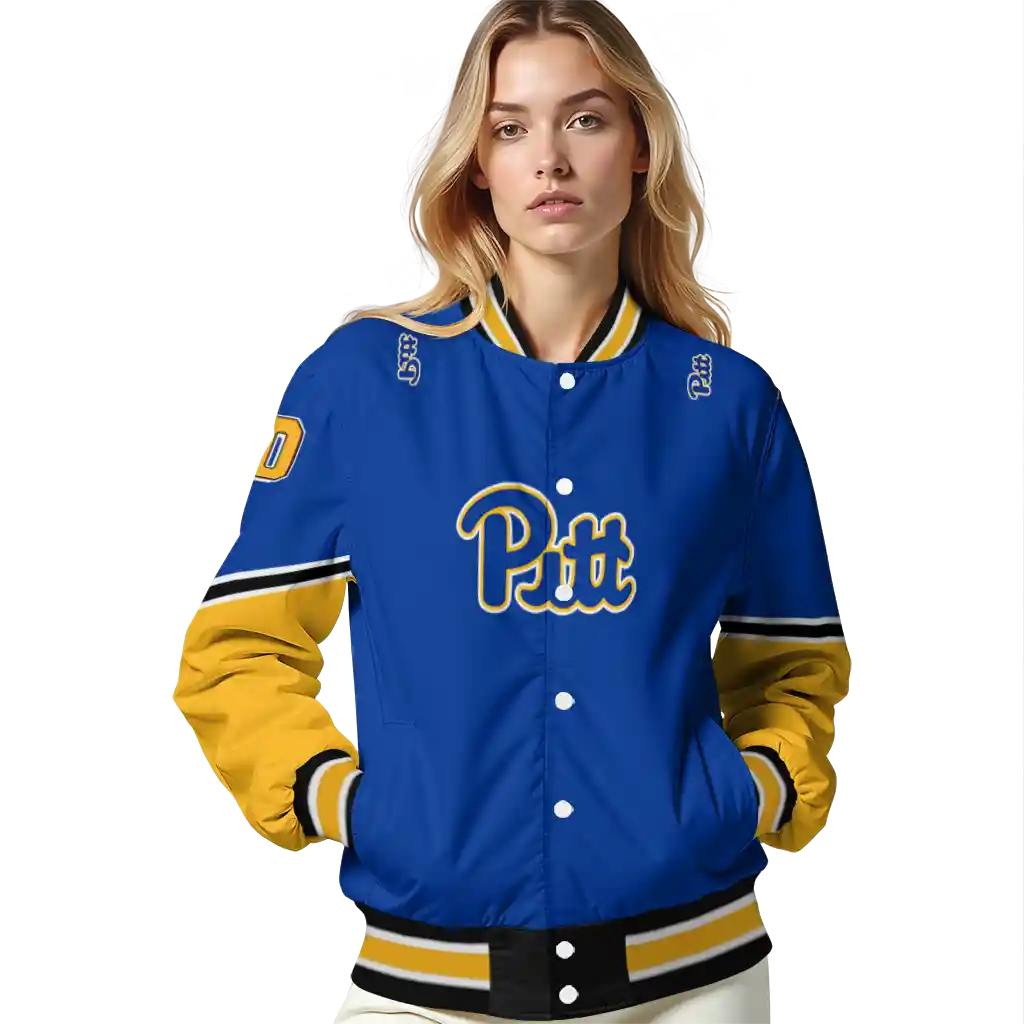 customized pittsburgh panthers chevron style royal blue varsity jacket latest model customized pittsburgh panthers chevron style royal blue varsity jacket latest model