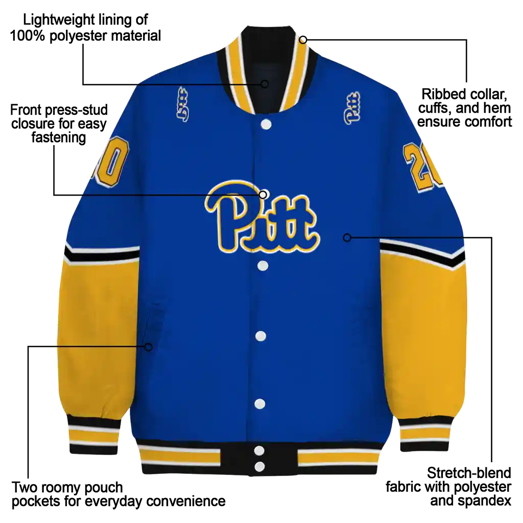 customized pittsburgh panthers chevron style royal blue varsity jacket new arrival customized pittsburgh panthers chevron style royal blue varsity jacket new arrival