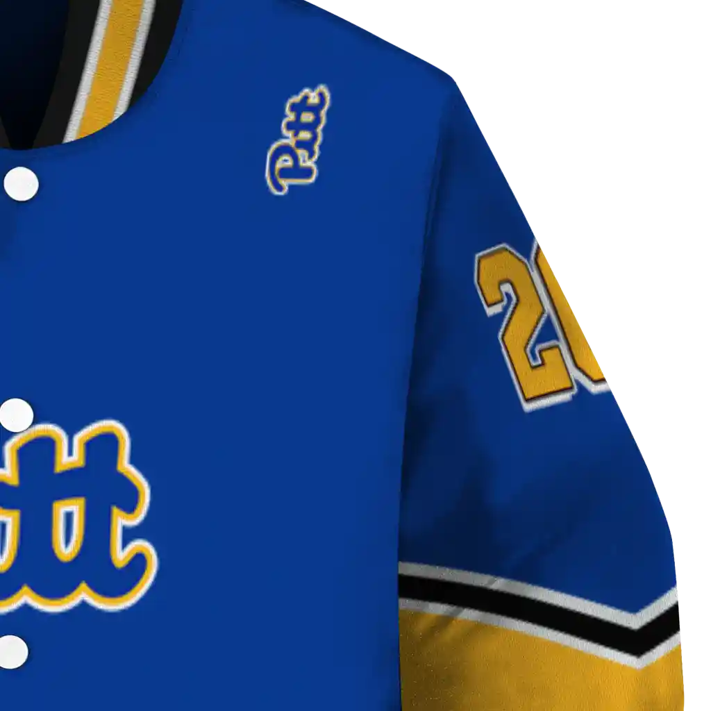 customized pittsburgh panthers chevron style royal blue varsity jacket premium grade customized pittsburgh panthers chevron style royal blue varsity jacket premium grade