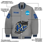 customized pittsburgh panthers feral slash grey varsity jacket best selling
