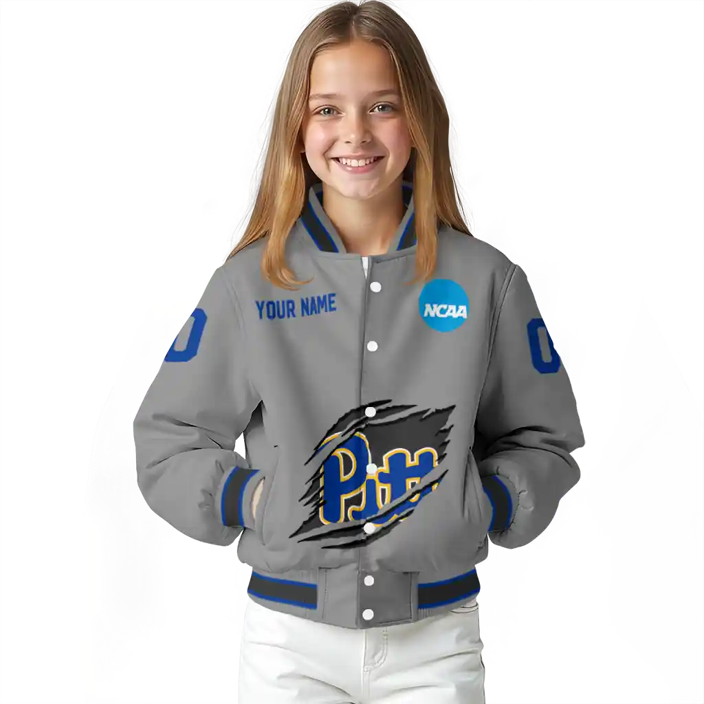 customized pittsburgh panthers feral slash grey varsity jacket top rated customized pittsburgh panthers feral slash grey varsity jacket top rated