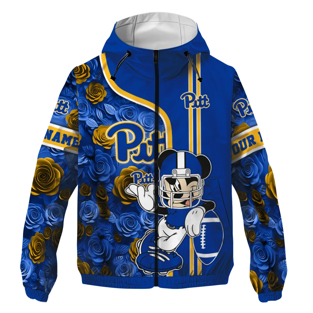 customized pittsburgh panthers football micky mouse royal blue windbreaker jacket best selling customized pittsburgh panthers football micky mouse royal blue windbreaker jacket best selling