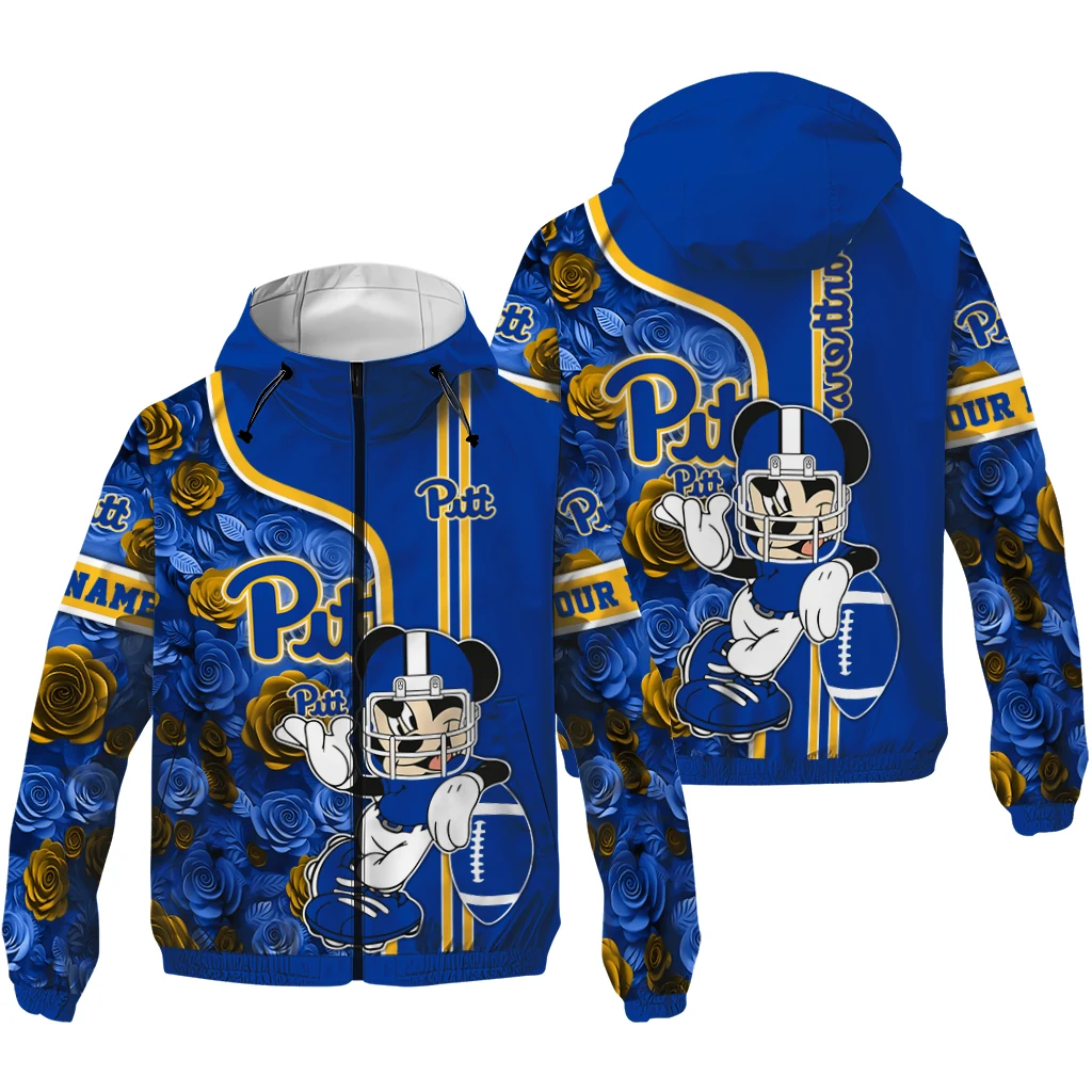 customized pittsburgh panthers football micky mouse royal blue windbreaker jacket high quality customized pittsburgh panthers football micky mouse royal blue windbreaker jacket high quality