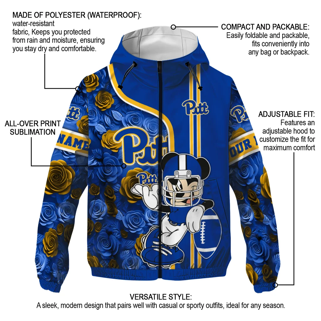 customized pittsburgh panthers football micky mouse royal blue windbreaker jacket new arrival customized pittsburgh panthers football micky mouse royal blue windbreaker jacket new arrival