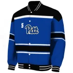 customized pittsburgh panthers stripe statement royal blue black varsity jacket best selling
