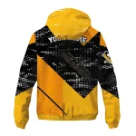 customized pittsburgh penguins arrow matrix yellow black windbreaker jacket best selling