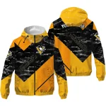 customized pittsburgh penguins arrow matrix yellow black windbreaker jacket best selling