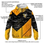 customized pittsburgh penguins arrow matrix yellow black windbreaker jacket best selling