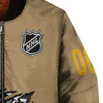 customized pittsburgh penguins claw burst beige bomber jacket best selling