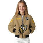 customized pittsburgh penguins claw burst beige bomber jacket best selling