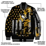 customized pittsburgh penguins star stripes yellow black varsity jacket best selling
