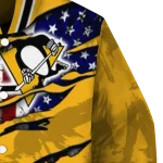 customized pittsburgh penguins usa flag rips yellow varsity jacket best selling