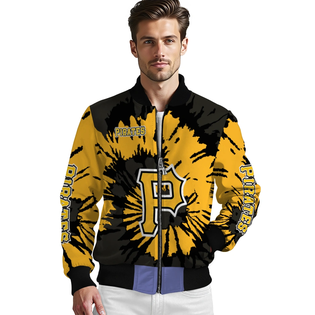 customized pittsburgh pirates burst splatter black bomber jacket high quality customized pittsburgh pirates burst splatter black bomber jacket high quality