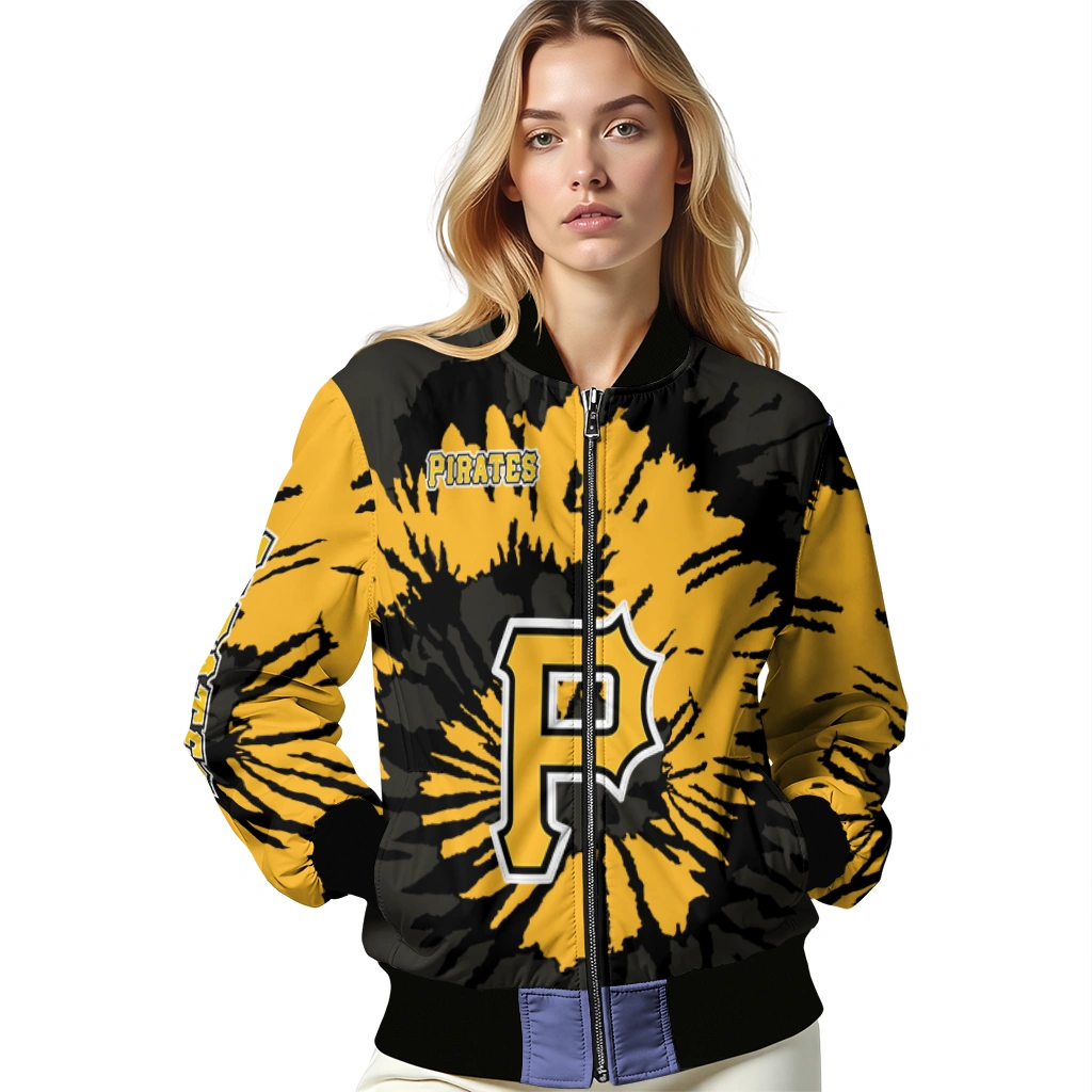 customized pittsburgh pirates burst splatter black bomber jacket latest model customized pittsburgh pirates burst splatter black bomber jacket latest model