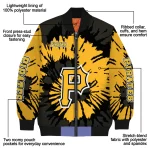 customized pittsburgh pirates burst splatter black bomber jacket best selling