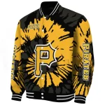 customized pittsburgh pirates burst splatter black varsity jacket best selling