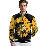 customized pittsburgh pirates burst splatter black varsity jacket best selling