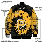 customized pittsburgh pirates burst splatter black varsity jacket best selling