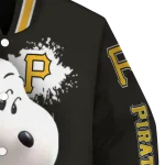 customized pittsburgh pirates snoopy head black varsity jacket best selling