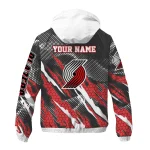 customized portland trail blazers claw mesh red gray windbreaker jacket best selling