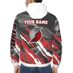 customized portland trail blazers claw mesh red gray windbreaker jacket best selling