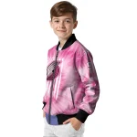 customized portland trail blazers pink tie dye pink bomber jacket best selling