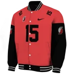 customized portland trail blazers team patch red varsity jacket best selling