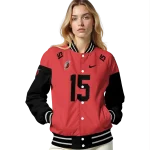 customized portland trail blazers team patch red varsity jacket best selling