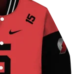customized portland trail blazers team patch red varsity jacket best selling