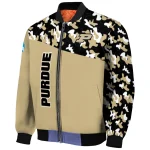 customized purdue boilermakers camouflage splash gold bomber jacket best selling