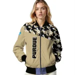 customized purdue boilermakers camouflage splash gold bomber jacket best selling