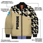 customized purdue boilermakers camouflage splash gold bomber jacket best selling